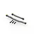 HPI Racing gunmetal aluminium steering link set with two metal rods and three black screws on a white background.