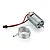 A silver brushed RC boat motor with red and black wires and a coiled metal water cooling tube.