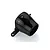 A black plastic jet tail rudder component for an RC boat, shown from a side angle against a white background.