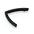 A black, V-shaped UDI RC boat front bumper or brace spare part isolated on a white background.