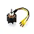 A UDI brushless motor for RC boats featuring a black casing, copper windings, a silver shaft, and three wires with yellow bullet connectors.