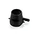 A black plastic jet nozzle component for an RC boat, shown from a high angle against a white background.