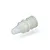 A small, translucent white silicone waterproof rod ring or seal for an RC boat, shown in a studio setting.