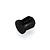 A single small black rubber plug for an RC boat, shown against a white background.
