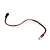 A single LED light component with red and black wires connected to a small white plastic plug, isolated on a white background.