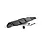 A black plastic rear bumper diffuser for an RC car, accompanied by a metal L-shaped bracket, small screws, and nuts on a white background.