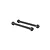 Two black steel RC driveshafts with ball joints at each end, isolated on a white background.