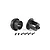 Rovan differential case parts including two black plastic housing halves, four screws, and four lock nuts on a white background.