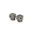 Two gunmetal-coloured Rovan aluminium wheel hexes with threaded shafts, shown against a white background.