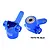 Two blue anodized aluminium steering hubs for RC cars by GPM Racing, featuring pre-installed bearings and 7075-T6 aluminium construction.