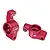 A pair of red anodized aluminium rear hubs for RC cars by GPM Racing, marked with L and R for left and right sides.