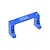 A blue anodized aluminium GPM Racing servo mount for RC vehicles, shown from a high-angle perspective against a white background.