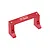 A red anodized aluminium GPM Racing servo mount for RC vehicles, shown from a high-angle perspective against a white background.