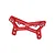 A red anodized aluminium front shock tower for an RC car, featuring multiple mounting holes and the GPM Racing logo.