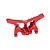 A red anodized aluminium rear shock tower for an RC car, featuring the GPM Racing logo, isolated on a white background.