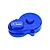 A blue anodized aluminium main gear cover for an RC car by GPM Racing, featuring a laser-etched logo.