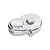 A silver GPM Racing aluminium main gear cover for RC vehicles, featuring a machined metal finish and embossed logo.