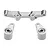 A silver GPM Racing aluminium steering bell crank and drag link assembly for RC cars, featuring a central link and two side arms with pre-installed bearings.