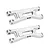Two silver GPM Racing aluminium front lower suspension arms for RC vehicles, shown from an angled perspective against a white background.