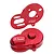 A red anodized aluminium motor mount and gear cover set by GPM Racing for RC vehicles, shown against a white background.