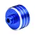 A blue anodized aluminium differential case for RC cars by GPM Racing, featuring silver machined accents.