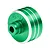A green anodized aluminium differential case for RC cars by GPM Racing, featuring silver machined accents and the GPM logo.
