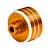 An orange anodized aluminium RC differential case by GPM Racing with silver machined edges.