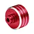 A red anodized aluminium GPM differential case component with silver machined accents.