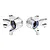 A pair of silver GPM Racing aluminium front steering hubs with blue-sealed oversized bearings, marked L and R.
