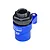A blue GPM Racing aluminium 23T servo horn with an integrated servo saver mechanism, featuring a black threaded top component.