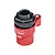 A red GPM Racing aluminium 23T servo horn with an integrated black servo saver mechanism, shown against a white background.