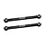 Two black GPM Racing aluminium steering linkages with silver metal pivot balls at each end, isolated on a white background.