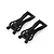 Two black plastic rear lower suspension arms for Xinlehong V2 RC cars, shown from an angled top-down perspective on a white background.