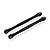 Two black plastic RC car suspension linkages with metal pivot balls at each end, shown against a white background.