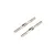 Two silver-coloured metal adjustable turnbuckle rods with threaded ends and a central hexagonal section for adjustment.