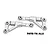 Two silver GPM Racing aluminium front upper suspension arms for RC cars, featuring a triangular design and engraved branding.