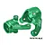 A pair of green anodized aluminium steering hubs for RC cars, marked with L and R, featuring the GPM Racing logo.