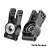 Two black GPM Racing aluminium rear hubs for RC cars, featuring multiple mounting holes and pre-installed bearings.