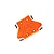 An orange anodized aluminium rear chassis skid plate for an RC car by GPM Racing, shown with four mounting screws.