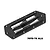 A black GPM Racing aluminium intake grate for RC boats, featuring a sleek, angular design with mounting holes and silver-toned internal bars.