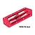 A red anodized aluminium intake grate for an RC boat by GPM Racing, featuring a sleek, angular design with mounting holes and silver metal bars.