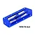A blue anodized aluminium RC boat intake grate by GPM Racing, featuring a pointed front and multiple mounting holes.
