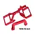 GPM Racing red anodized aluminium servo mount set for RC cars, featuring a main chassis brace and a separate bridge mount.