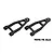 Two black GPM Racing aluminium front upper suspension arms for RC cars, featuring 7075-T6 alloy construction.