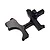 A black anodized aluminium RC car bulkhead part, showing mounting points and a curved profile.