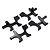 RC Maker Aluminium V2 Bulkhead Set 4Pcs - Black RCM-SP-2071