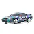 Kyosho Mini-Z Nissan Skyline GT-R R32 RC car featuring the iconic HKS livery with purple, green, and black paint scheme on a white background.