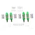 GPM Aluminium Front and Rear Shocks Set - Green RUS47580FR-G-GD-BEBK