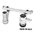 A silver GPM aluminium steering bellcrank set for RC cars, featuring machined metal components, bearings, and a black adjustment nut on a white background.