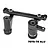A black GPM Racing aluminium steering bellcrank set for RC cars, featuring a bridge link and two vertical steering arms with bearings.